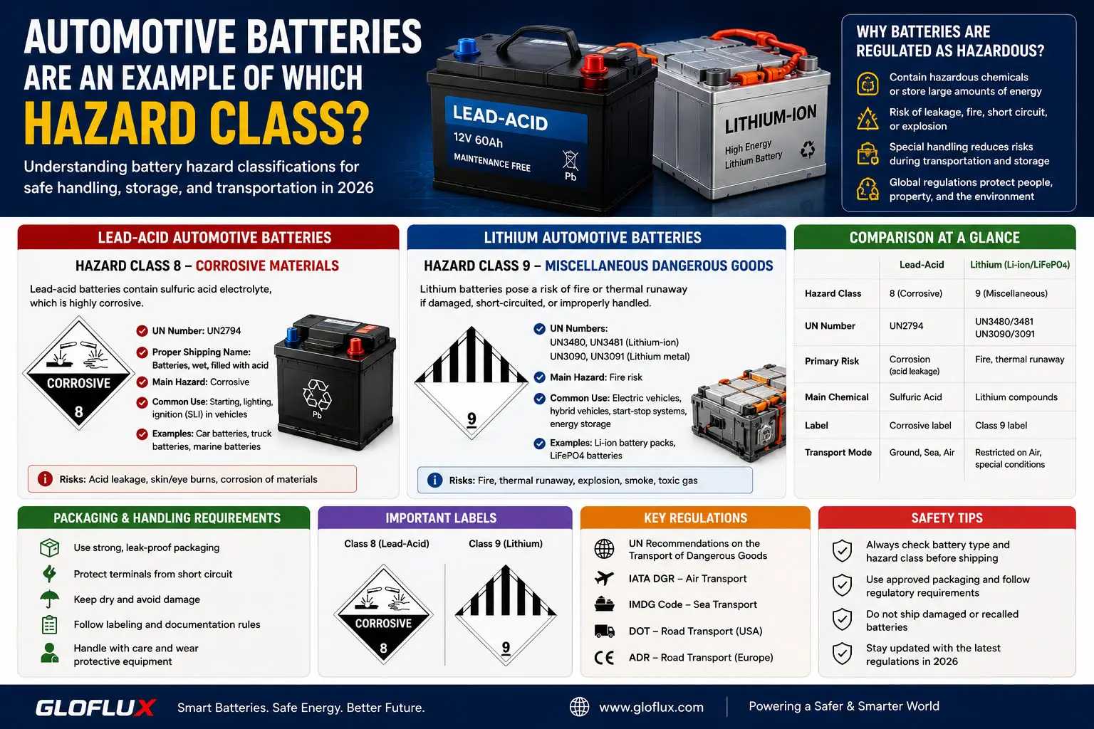 Classe di rischio delle batterie automobilistiche