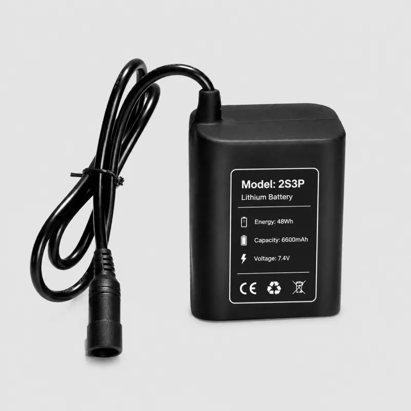 Pacco batteria al litio impermeabile 8,4V 6600mAh per luci e fari per moto
