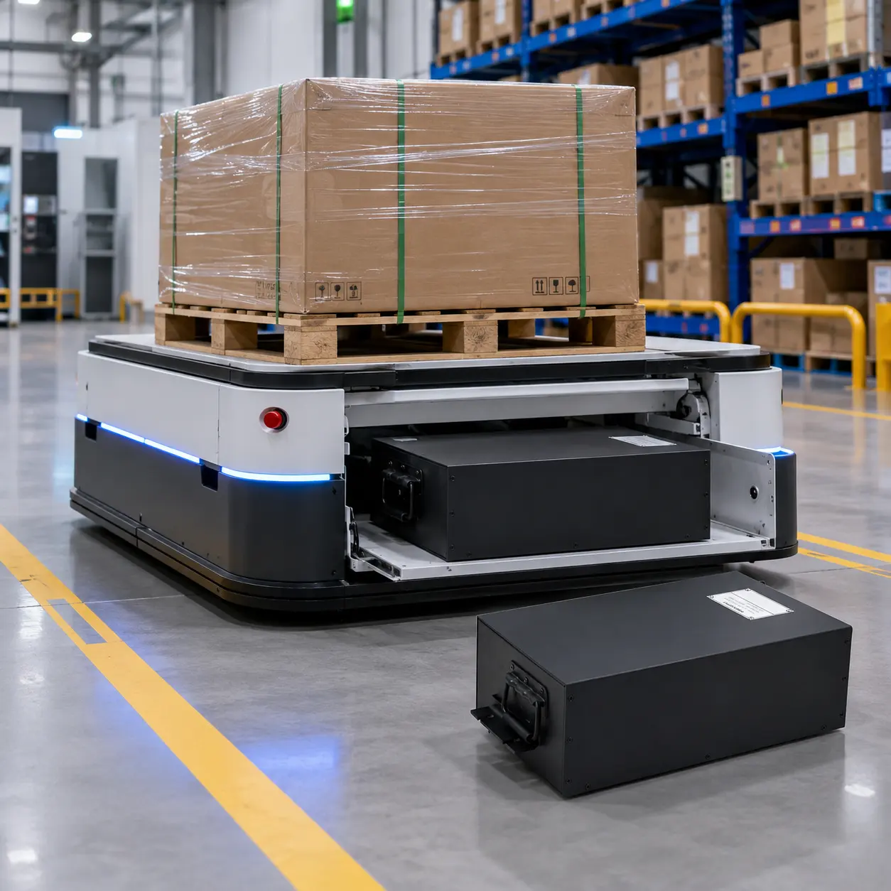 Pacco batterie resistente da 30Ah per AMR e robot per la movimentazione dei materiali
