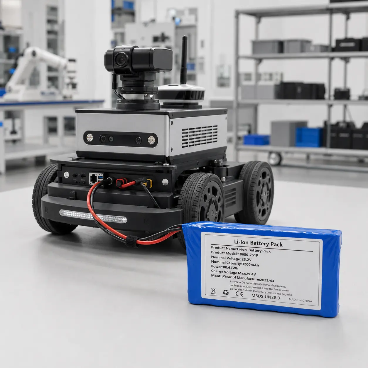 Pacco batterie ricaricabili per robot di assistenza e ispezione